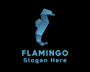 Blue Seahorse Origami Logo