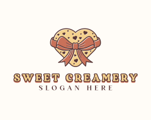 Heart Cookie Dessert logo design