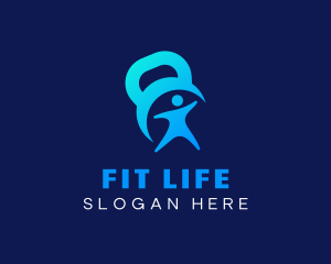 Athlete Fitness Kettlebell logo design