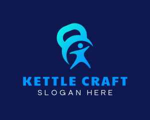 Kettle - Athlete Fitness Kettlebell logo design
