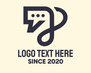 Black - Swirly Chat App logo design
