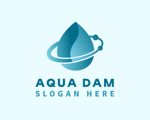 Gradient Aqua Droplet logo design