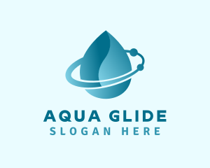 Gradient Aqua Droplet logo design