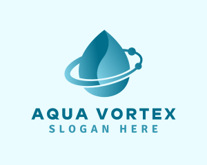 Gradient Aqua Droplet logo design