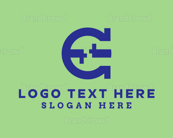 Blue Tech Letter C Logo
