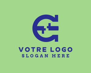 Blue Tech Letter C  Logo