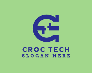 Blue Tech Letter C  logo design