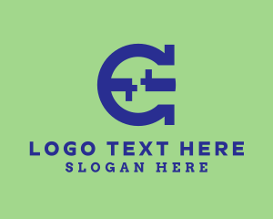 Blue Tech Letter C  Logo