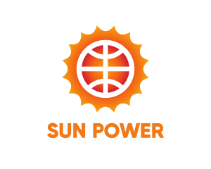 Sun Basketball Ball logo design