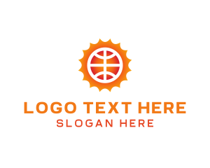 Sun Basketball Ball logo design