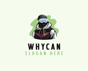 Winter Ski Man Logo