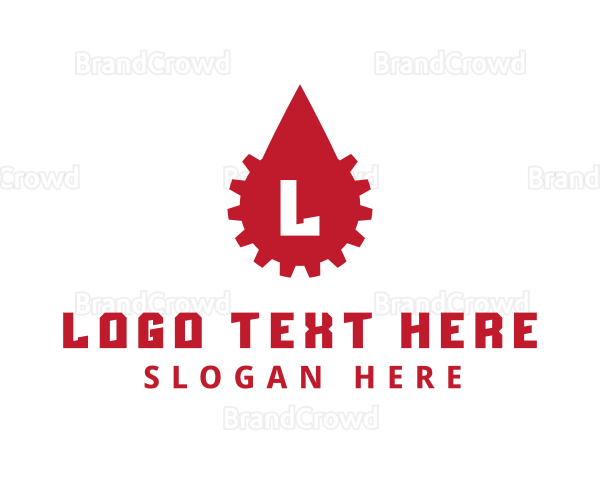 Gear Cogwheel Droplet Logo