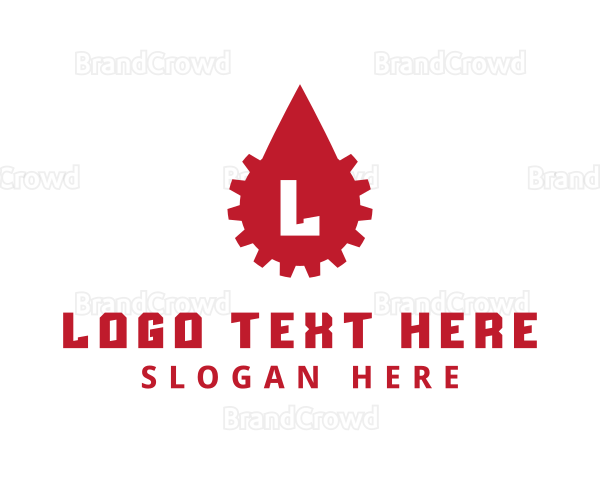 Gear Cogwheel Droplet Logo