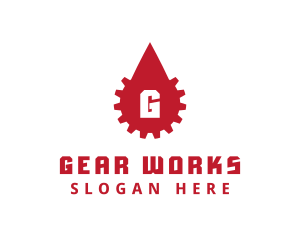 Gear Cogwheel Droplet logo design