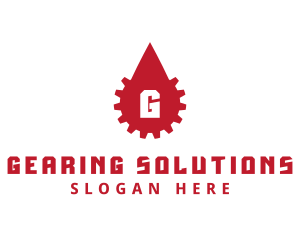 Gear Cogwheel Droplet logo design