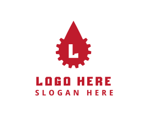 Mechanic - Gear Cogwheel Droplet logo design