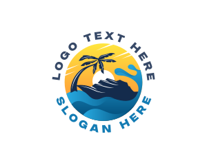 Leaving - Ship Travel Tourism logo design