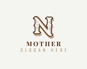 Retro Antique Boutique Letter N Logo