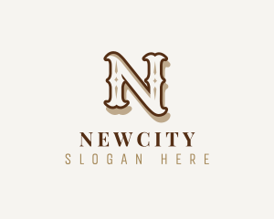 Retro Antique Boutique Letter N logo design