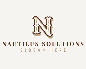 Retro Antique Boutique Letter N logo design