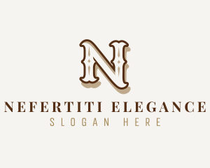 Retro Antique Boutique Letter N logo design