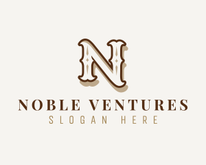 Retro Antique Boutique Letter N logo design