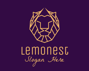 Mane - Golden Minimalist Lion logo design