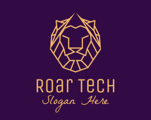 Roar - Golden Minimalist Lion logo design