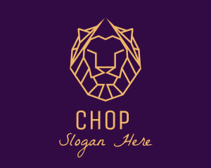 Cat - Golden Minimalist Lion logo design