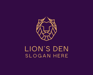 Golden Minimalist Lion logo design