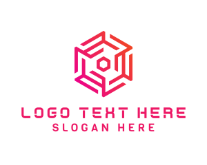 Pink Hexagon - Generic Geometric Circuit logo design