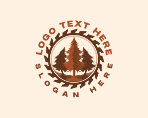 Wood - Pine Tree Sawmill logo design