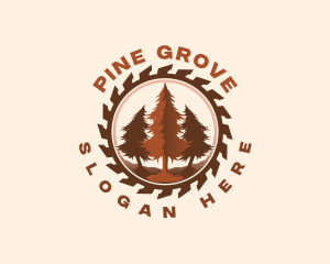 Pine Tree Sawmill logo design