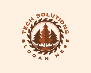 Logger - Pine Tree Sawmill logo design