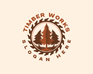 Sawmill - Pine Tree Sawmill logo design