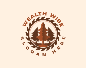 Sawmill - Pine Tree Sawmill logo design