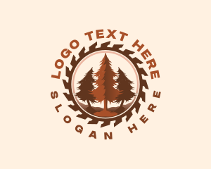 Carpenter - Pine Tree Sawmill logo design