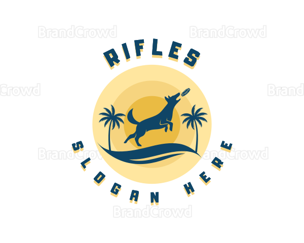 Beach Dog Frisbee Logo
