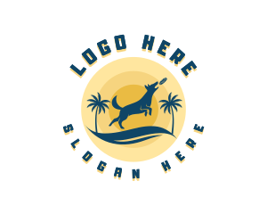 Beach Dog Frisbee logo design