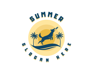 Beach Dog Frisbee logo design