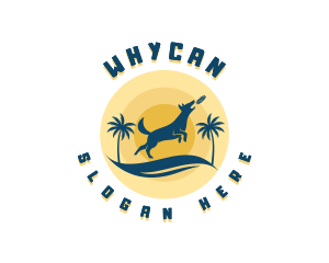 Play - Beach Dog Frisbee logo design