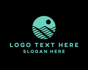 Island - Ocean Wave Water logo design