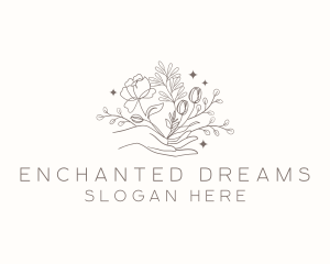 Enchanted - Botanical Floral Hand logo design