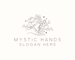 Botanical Floral Hand logo design