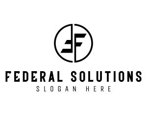 Modern Minimalist Circle Letter F logo design