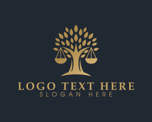 Weighing Scale - Legal Tree Law logo design