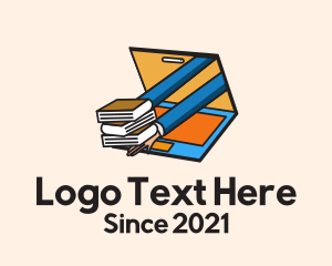 Online Learning - Digital Computer Book Tutor logo design