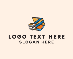 Library - Digital Computer Book Tutor logo design