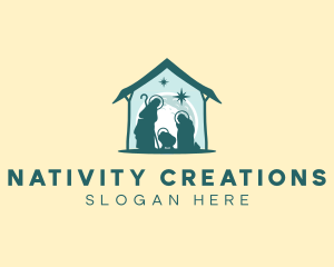 Christmas Family Nativity logo design