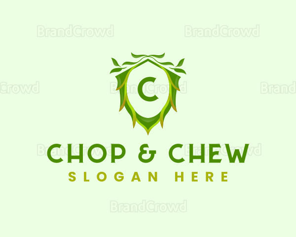 Leaf Shield Crest Logo